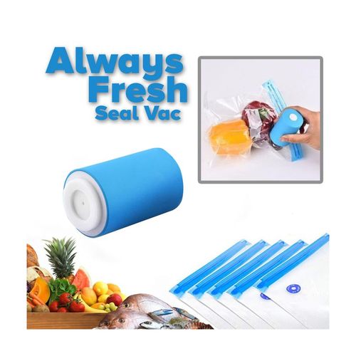 Toujours frais Appareil sous vide pour garder vos aliments toujours frais avec 6 sacs réutilisables - X10 Maroc - Livraison gratuite -