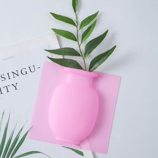 Vase de fleurs en Silicone mural - X10 Maroc - Livraison gratuite - Rose
