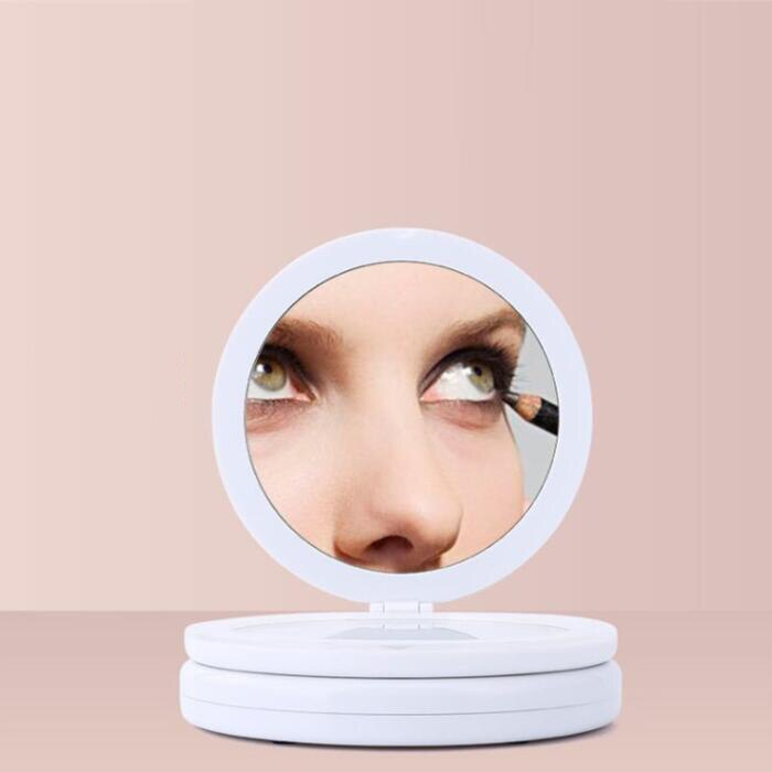 Miroir de maquillage éclairé pliable - X10 Maroc - Livraison gratuite -