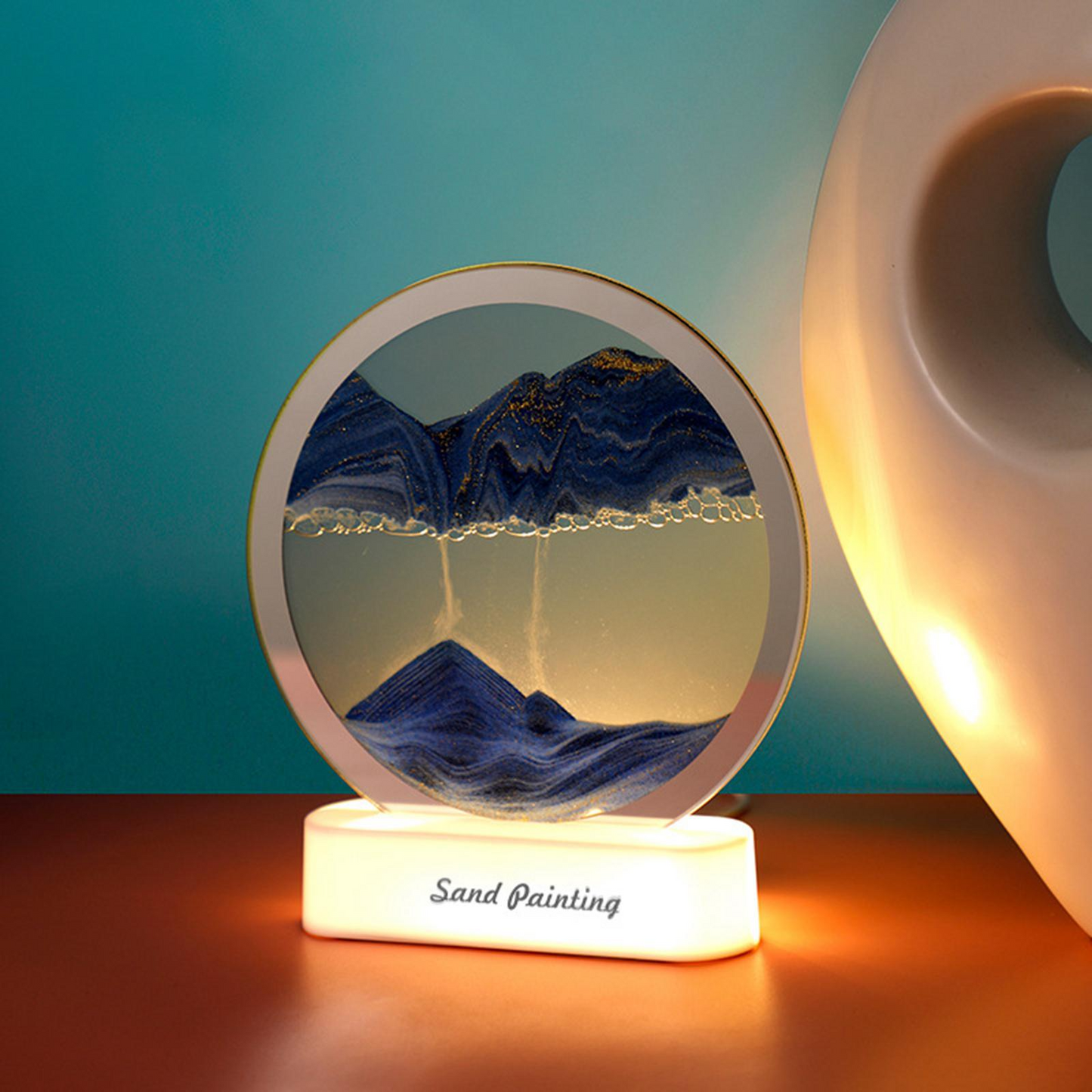 Veilleuse 3D ronde dynamique pour décoration - X10 Maroc - Livraison gratuite - Bleu