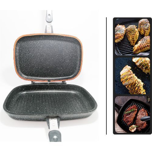 Dessini Poêle à Grille Double Face Dessini Antiadhésif 36cm - X10 Maroc - Livraison gratuite -