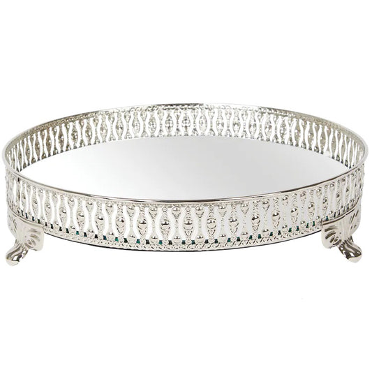 X10 - Plateau miroir sur pieds - X10 Maroc - Livraison gratuite - Silver