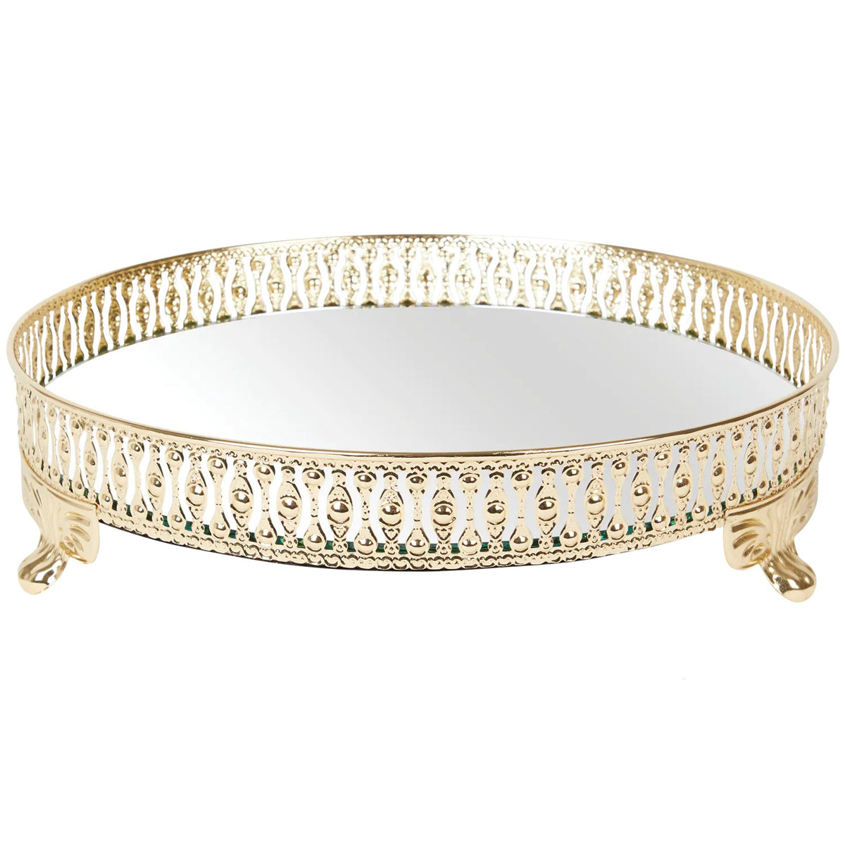 X10 - Plateau miroir sur pieds - X10 Maroc - Livraison gratuite - Gold