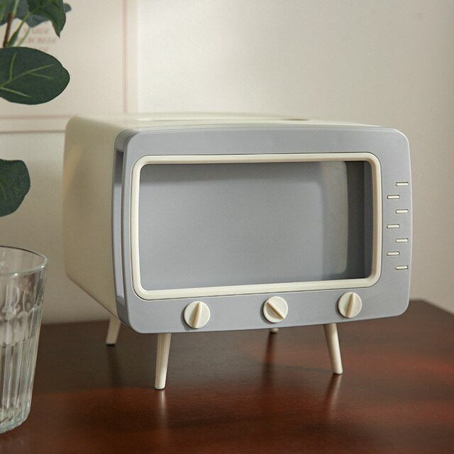 Boîte à mouchoirs TV antique - X10 Maroc - Livraison gratuite - Blanc