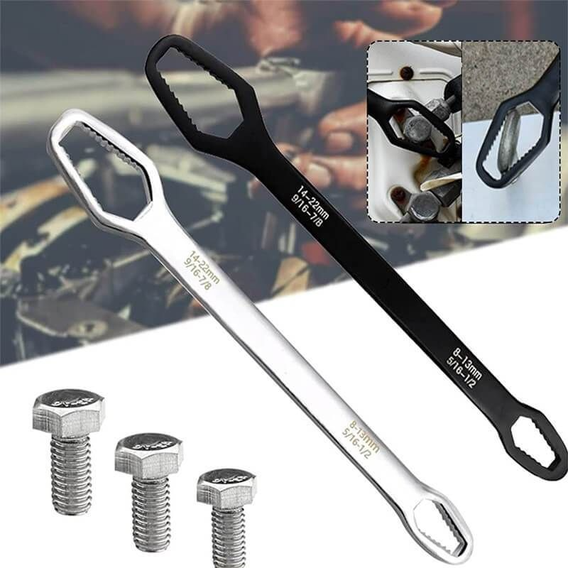 Holibanna 2 Pièces Clé Double Tête Auto-serrante Mixte - Outil Multi-usage Robuste Pour Réparation Auto, Vélo Et Bricolage