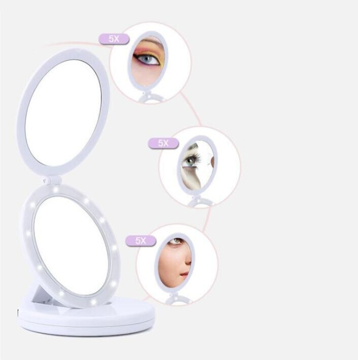 Miroir de maquillage éclairé pliable - X10 Maroc - Livraison gratuite -