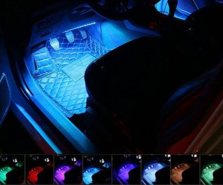 Bande lumineuse de voiture à LED RVB 7 couleurs Télécommande musicale - X10 Maroc - Livraison gratuite -