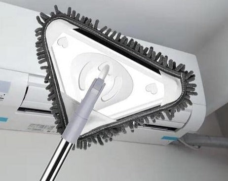 Balai de nettoyage triangulaire rétractable pour plafond - Rotation à 360 degrés - Convient pour salle de bain, verre, mur et sol - X10 Maroc - Livraison gratuite -