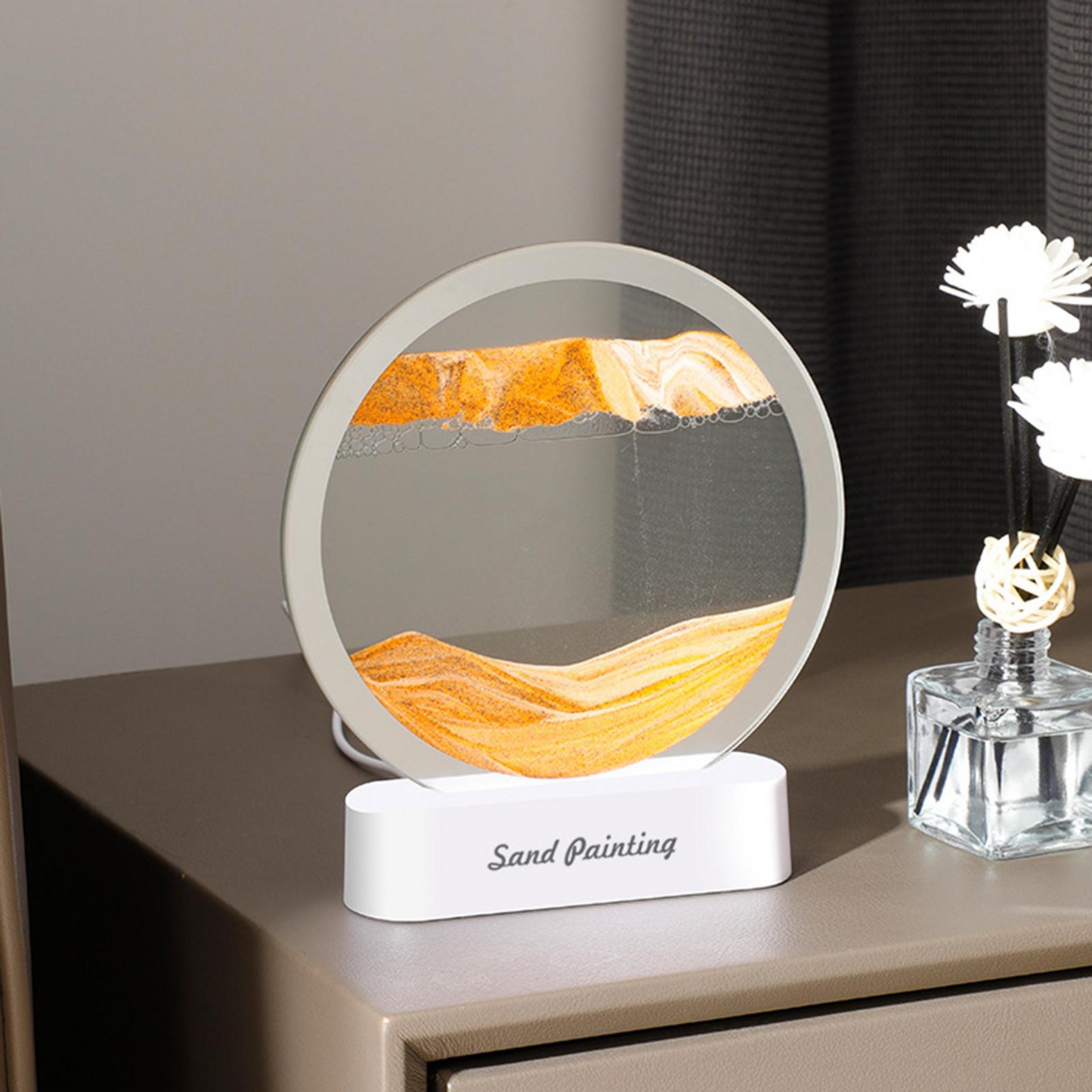 Veilleuse 3D ronde dynamique pour décoration - X10 Maroc - Livraison gratuite - Jaune