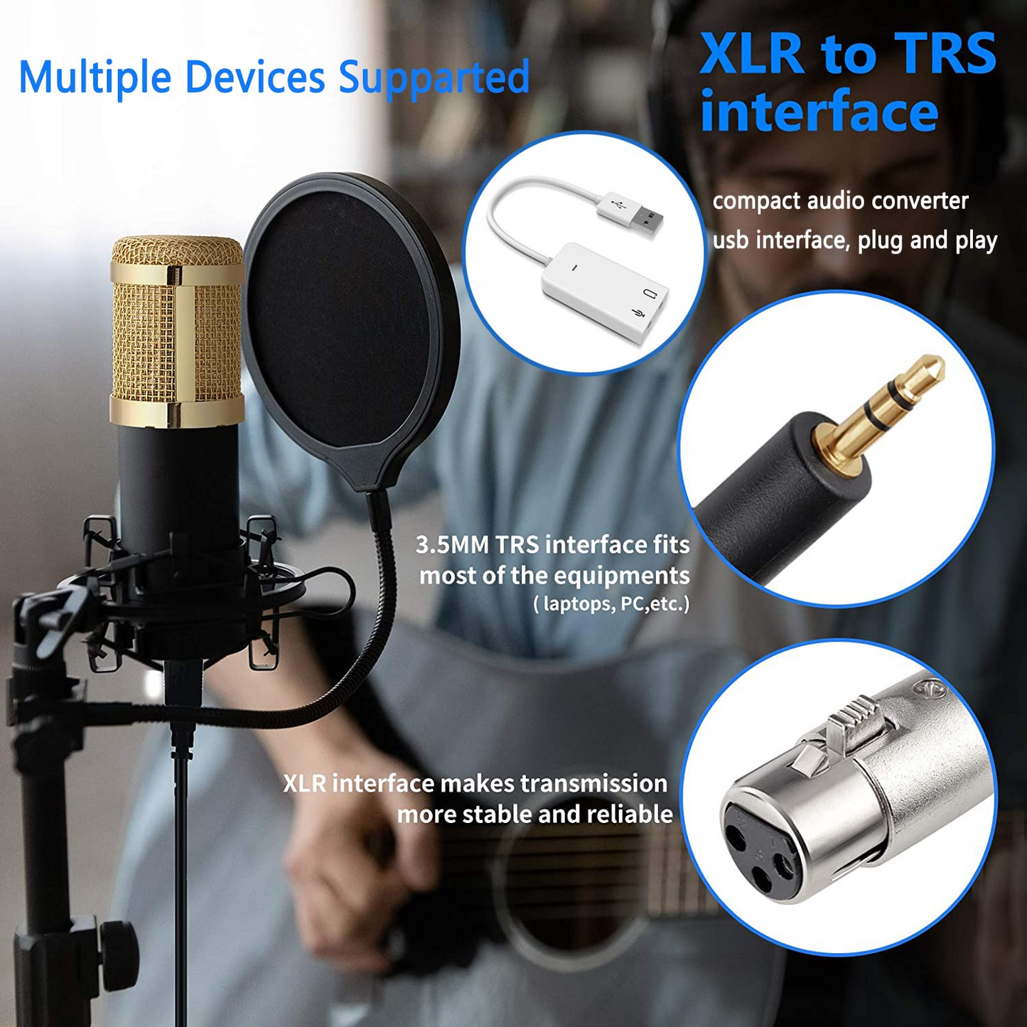 Kit de Microphone professionnel Cardioïde de Studio - X10 Maroc - Livraison gratuite -