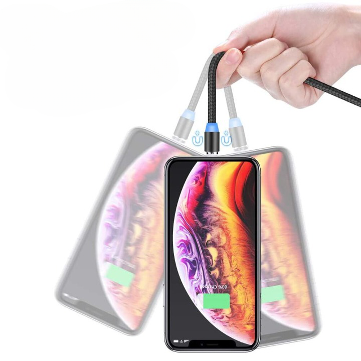 Câble de charge magnétique 3en1 - X10 Maroc - Livraison gratuite -