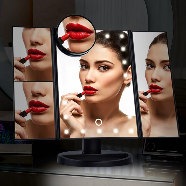 LED Miroir de maquillage à tactile grossissant - X10 Maroc - Livraison gratuite -