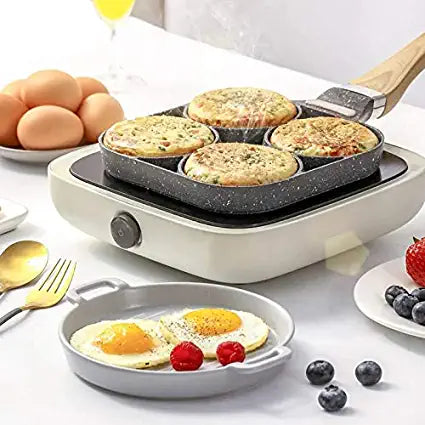 Poêle Granit antiadhésif 4 Compartiments,Crêpe,Omelette,Pancake - X10 Maroc - Livraison gratuite -