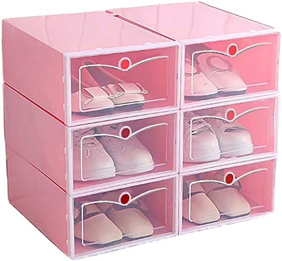 4 paquets de stockage de chaussures transparents en vrac - X10 Maroc - Livraison gratuite - Rose