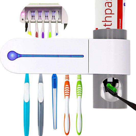 Porte brosse à dents Distributeur dentifrice et Stérilisateur à UV - X10 Maroc - Livraison gratuite -