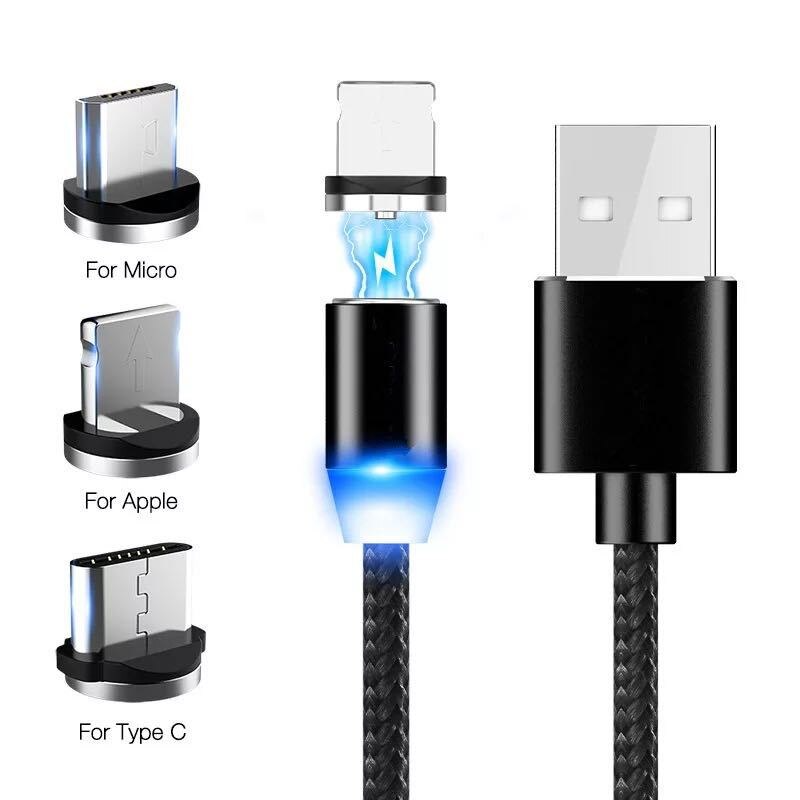 Câble de charge magnétique 3en1 - X10 Maroc - Livraison gratuite - Noir