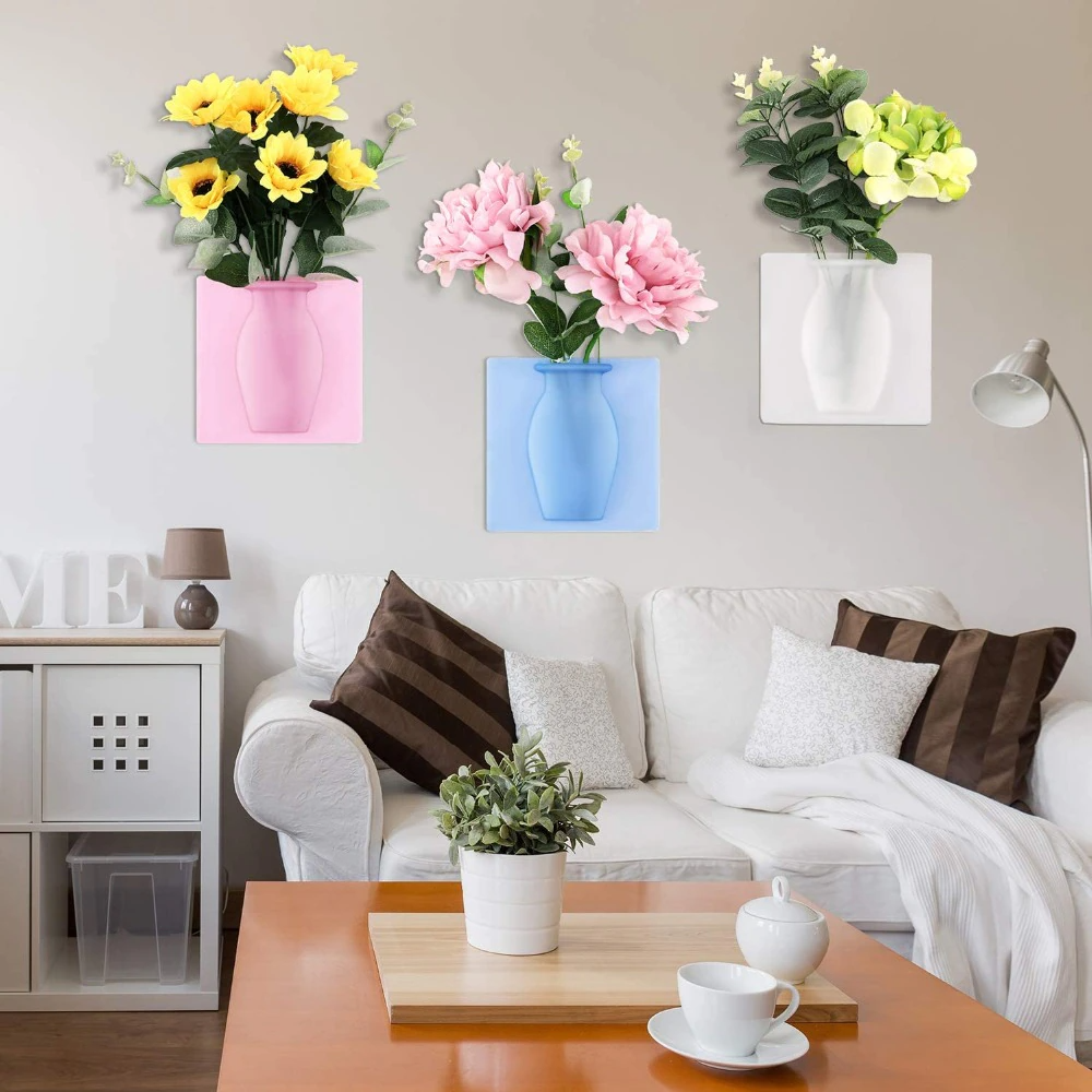 Vase de fleurs en Silicone mural - X10 Maroc - Livraison gratuite -