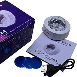 Voiture USB LED Ambiance Lumière Mini Portable USB Disco Ball Fête D'anniversaire Lumières Blanc Blanc - X10 Maroc - Livraison gratuite -