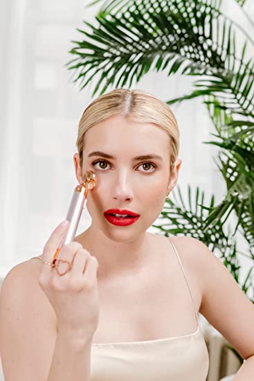 Roller de Massage Visage en Quartz Rose Authentique, avec technologie micro-vibrations - X10 Maroc - Livraison gratuite -