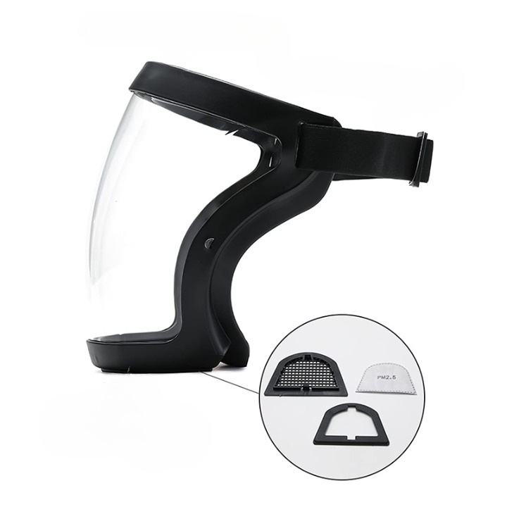 X10-Bouclier facial transparent filtrable