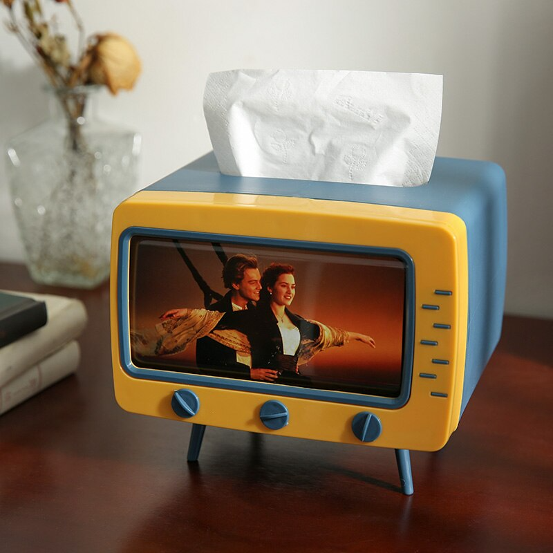 Boîte à mouchoirs TV antique - X10 Maroc - Livraison gratuite - Bleu
