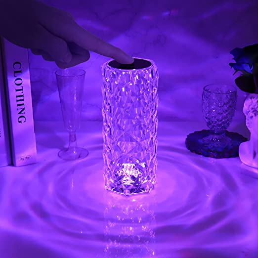 Lampe d'ambiance tactile portable sans fil à effet cristal LED multicolore - X10 Maroc - Livraison gratuite -