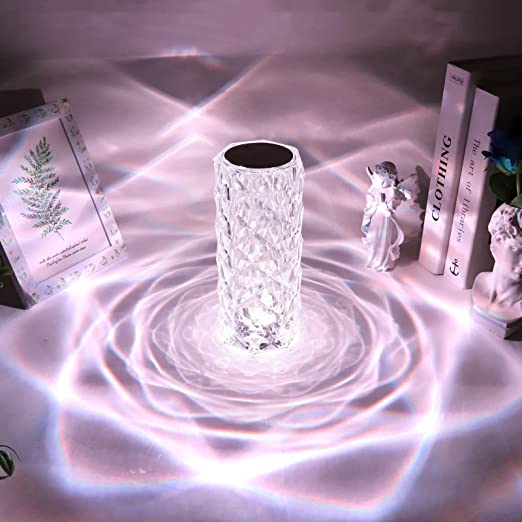 Lampe d'ambiance tactile portable sans fil à effet cristal LED multicolore - X10 Maroc - Livraison gratuite -
