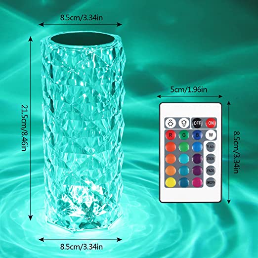 Lampe d'ambiance tactile portable sans fil à effet cristal LED multicolore - X10 Maroc - Livraison gratuite -