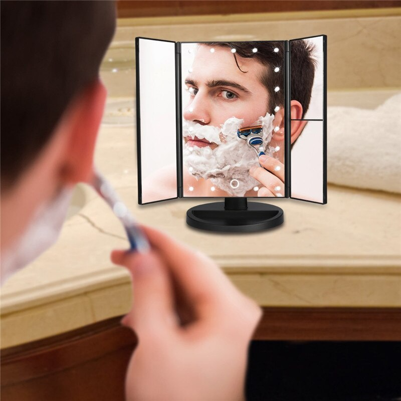 LED Miroir de maquillage à tactile grossissant - X10 Maroc - Livraison gratuite -