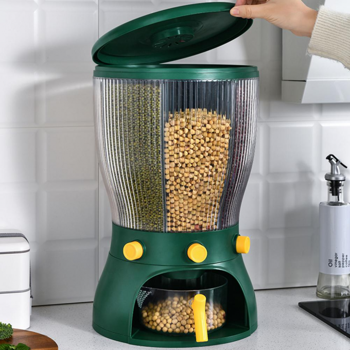Récipient et distributeur de grains multifonctionnel rotatif - X10 Maroc - Livraison gratuite -