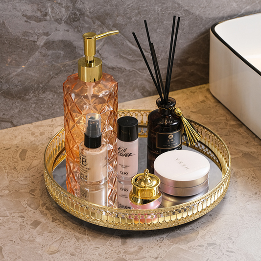 Plateau rond de style ins verre - X10 Maroc - Livraison gratuite -