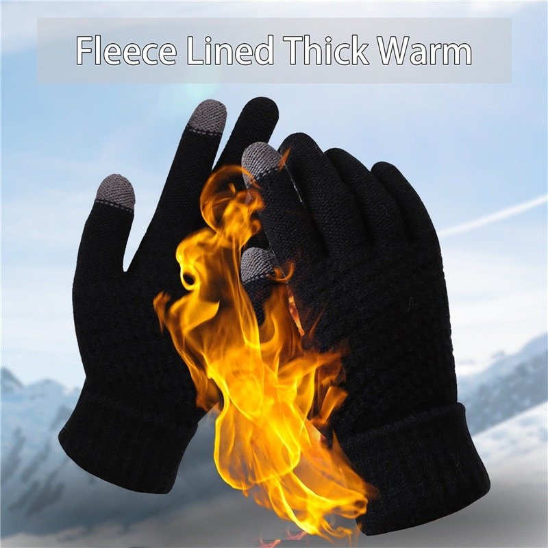 X10-Mitaines tactiles chaudes d'hiver - X10 Maroc - Livraison gratuite - Noir