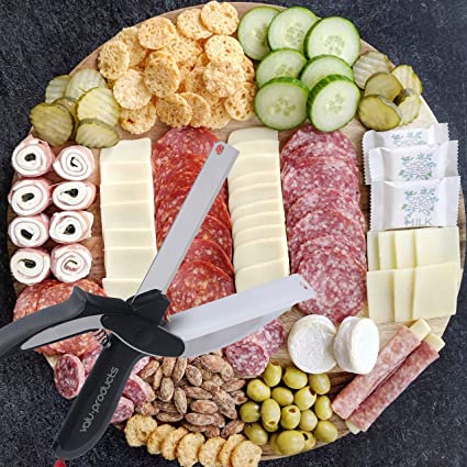 Clever Cutter 2 en 1 Ciseaux de Cuisine Couteau et Planche à Découper - X10 Maroc - Livraison gratuite -