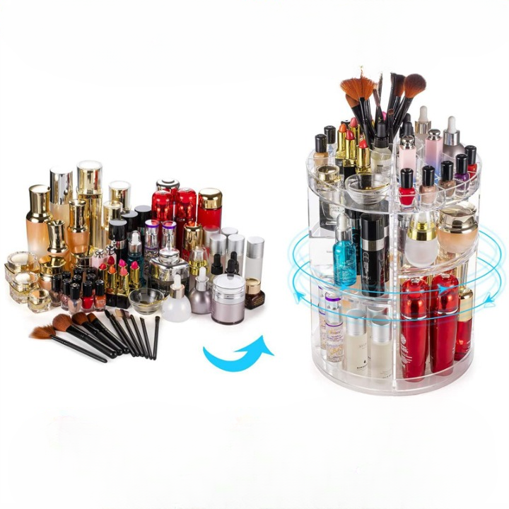 Boîte de rangement cosmétique rotative 360° - X10 Maroc - Livraison gratuite -