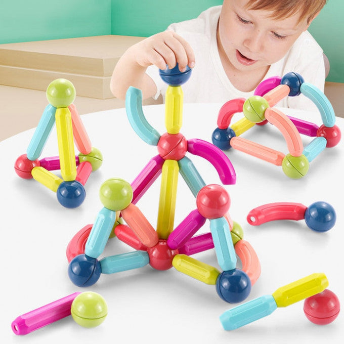 JEU DE BLOCS DE CONSTRUCTION MAGNÉTIQUES KIT DE 64 PCS - X10 Maroc - Livraison gratuite -