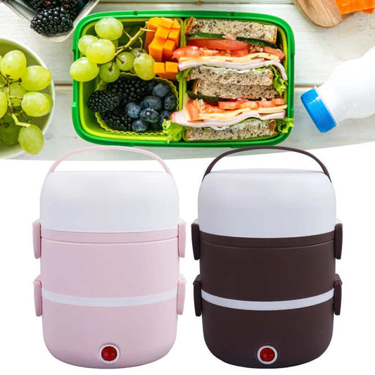 Boîte à lunch chauffante électrique 220V en acier inoxydable avec récipient chauffant pour aliments 3 couches - X10 Maroc - Livraison gratuite -