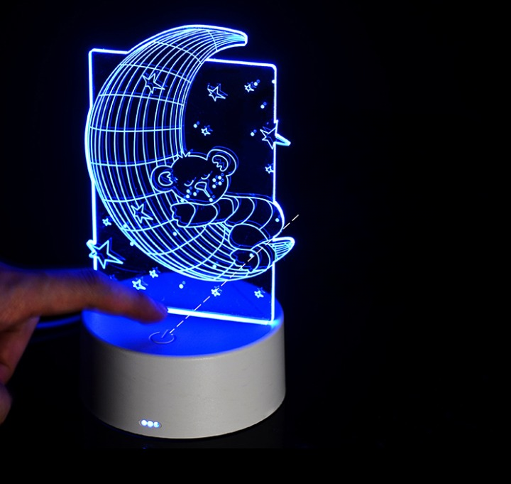 Lampe LED 3D à 7 couleurs changeantes - X10 Maroc - Livraison gratuite -