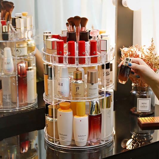 Boîte de rangement cosmétique rotative 360° - X10 Maroc - Livraison gratuite -