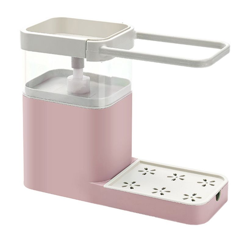 Distributeur de savon 2 en 1 avec vaisselle et porte-serviettes - X10 Maroc - Livraison gratuite - Rose