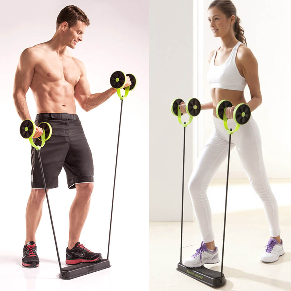 Entraîneur abdominal et de taille AB Roller Résistance à double roue Yoga Corde de traction - X10 Maroc - Livraison gratuite -