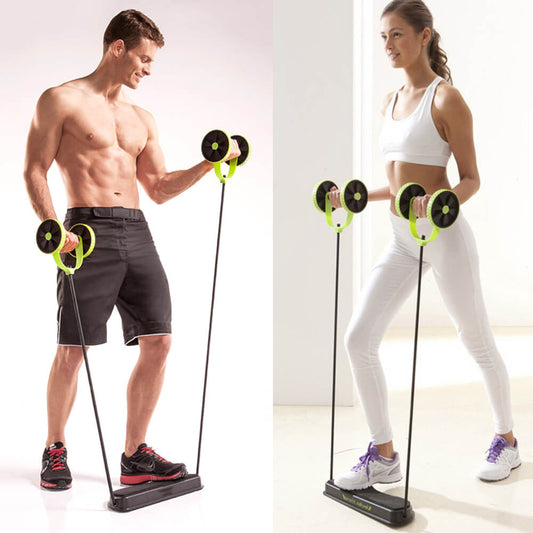 Entraîneur abdominal et de taille AB Roller Résistance à double roue Yoga Corde de traction - X10 Maroc - Livraison gratuite -