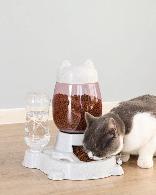 DISTRIBUTEUR D'EAU ET CROQUETTE POUR CHAT - X10 Maroc - Livraison gratuite -