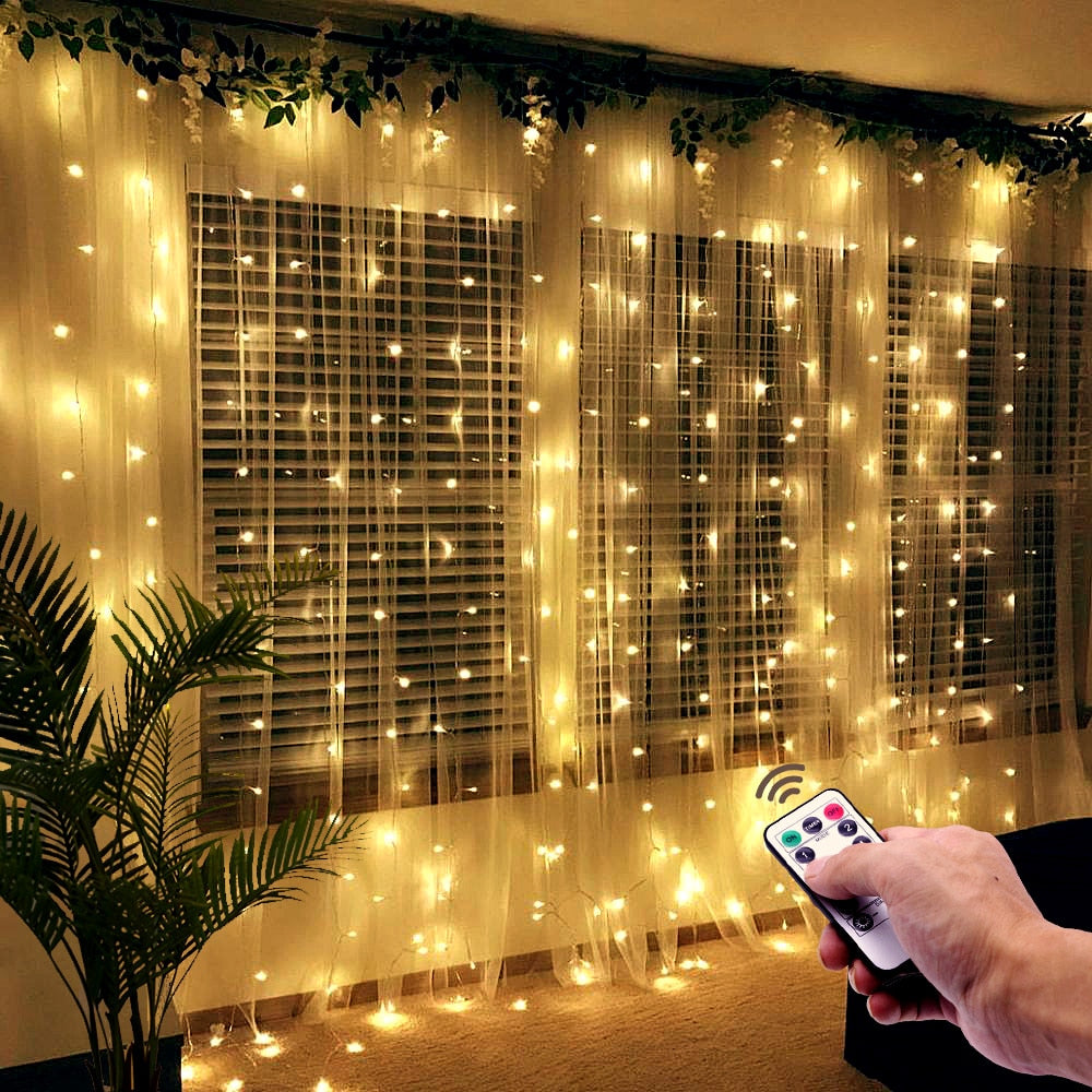 Lumières de rideau LED - X10 Maroc - Livraison gratuite - Blanc chaud
