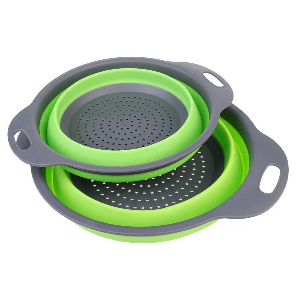 Passoire Rond en Silicone Pliable Rétractable - Vert - X10 Maroc - Livraison gratuite -