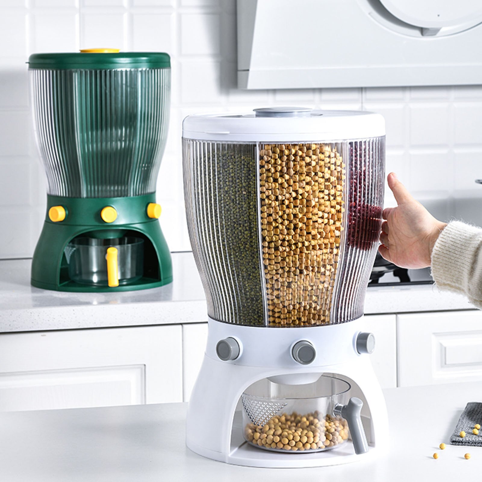 Récipient et distributeur de grains multifonctionnel rotatif - X10 Maroc - Livraison gratuite -
