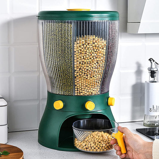 Récipient et distributeur de grains multifonctionnel rotatif - X10 Maroc - Livraison gratuite - Vert