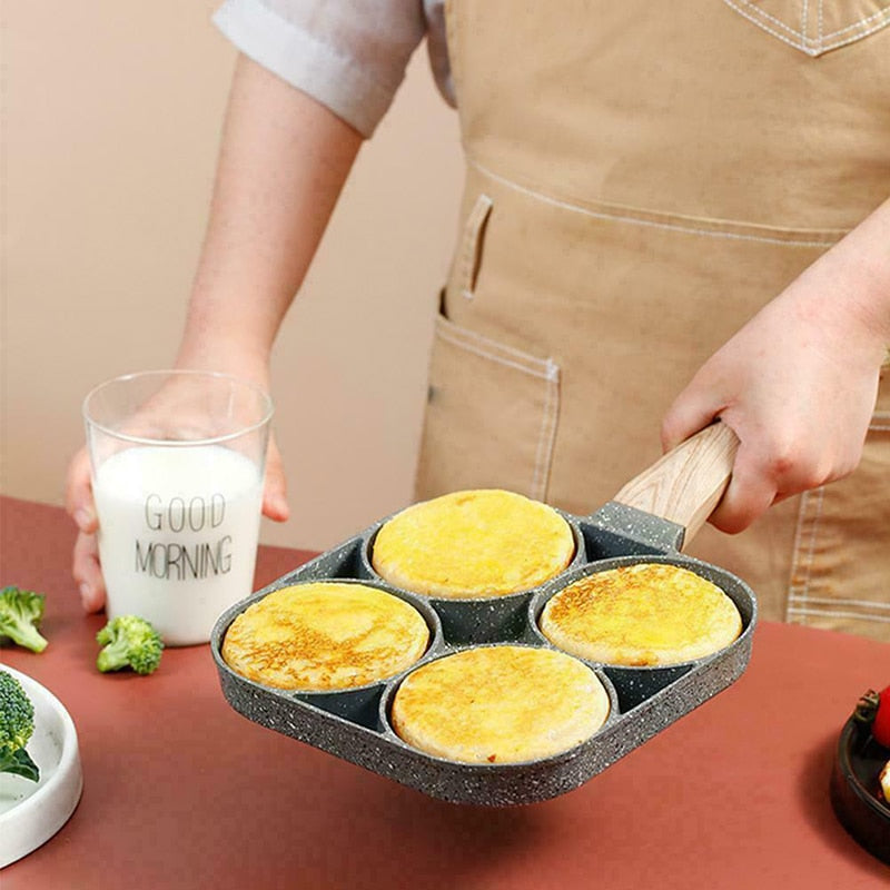 Poêle Granit antiadhésif 4 Compartiments,Crêpe,Omelette,Pancake - X10 Maroc - Livraison gratuite -