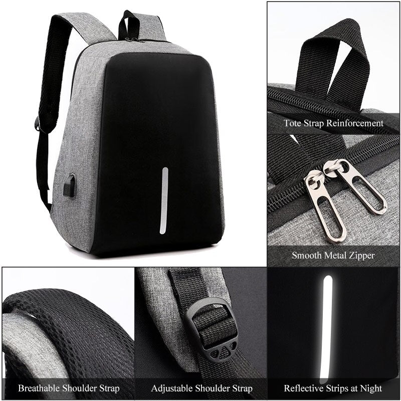 Sacs Pour Ordinateur Portable Antivol Noir-Gris - 16" - X10 Maroc - Livraison gratuite -