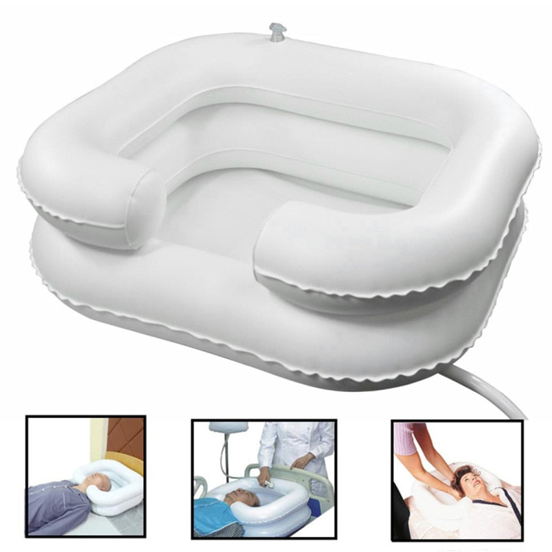Plateau de lavage de cheveux gonflable, peut être gonflé et dégonflé, facile à transporter la tête dans le lit - X10 Maroc - Livraison gratuite -