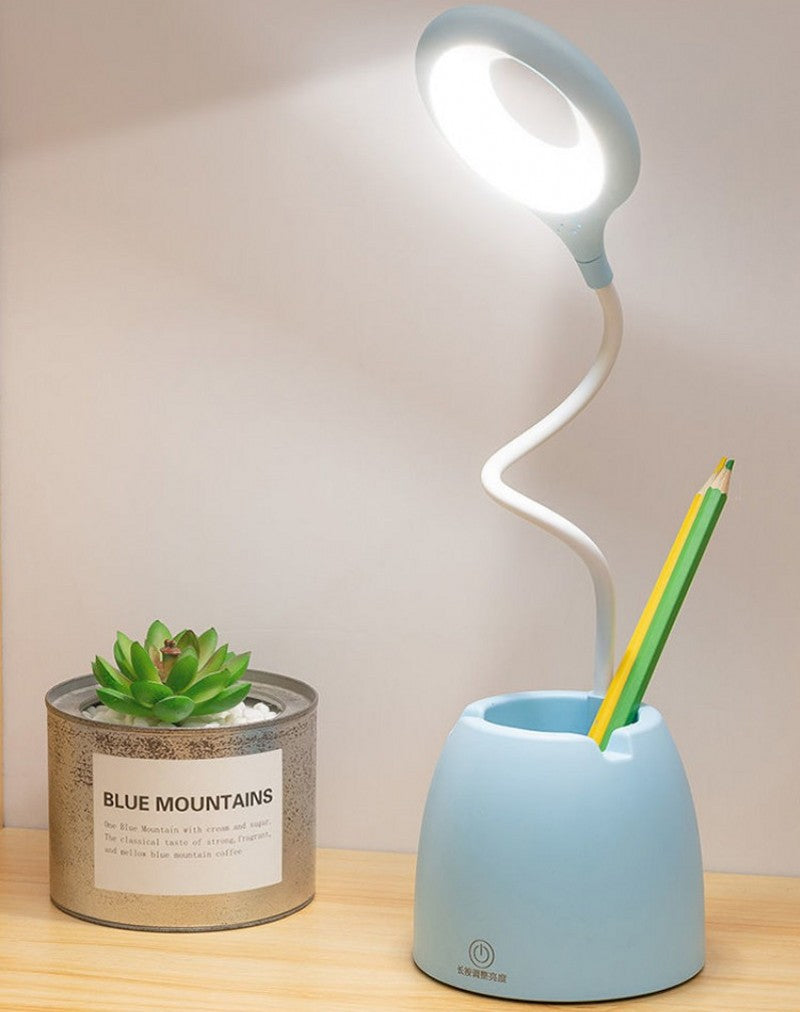 Lampe LED porte-stylo et téléphone pour bureau - X10 Maroc - Livraison gratuite - Bleu